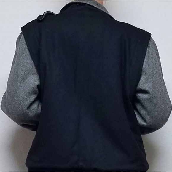 Vintage 80s Horizon Outerwear Black Gray Wool Filled Puffer Bomber Jacket Medium - Picture 5 of 16